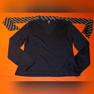 Tommy Hilfiger V-Neck Blouse w/Attached Neck Scarf Vintage 2004 szL/G E.U.C.